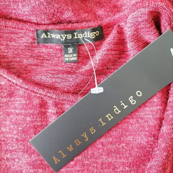 NWT Always Indigo Womens Red Short Sleeve Whimsigoth Sheath Dress Plus Size 1X - Picture 5 of 7